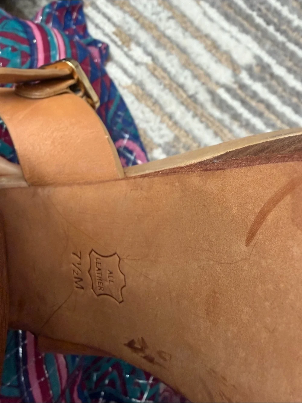 Tory Burch Tan Leather Platform Heeled Sandals – Size 7.5